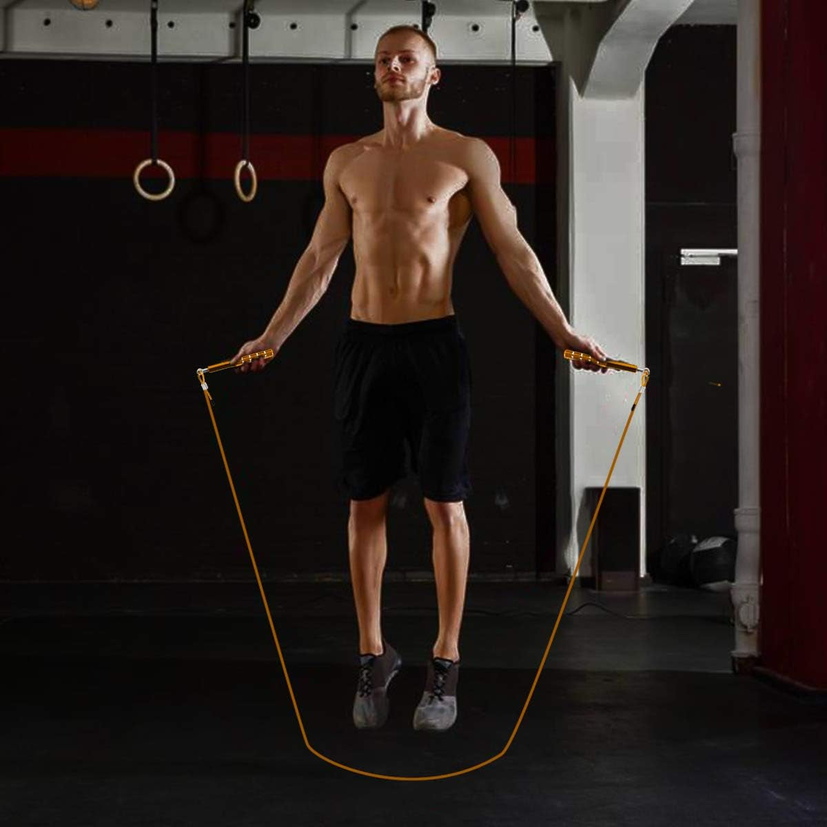 Jump Rope,  Speed Jumping Rope for Training Fitness Exercise, Adjustable Adults Workout Skipping Rope for Men, Women, Kids, Girls
